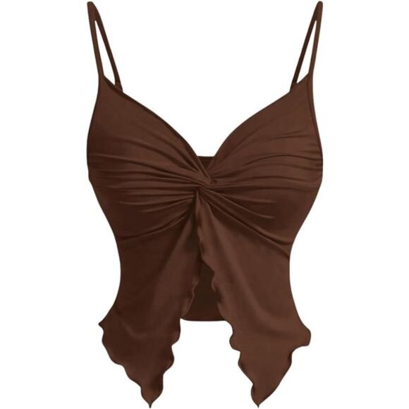 Tops - Women's Going Out Tops Camisole Coffee